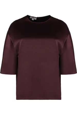 Vince Koszulki, Kobieta, Czerwony, M, Satin T-shirt 100% Polyester
