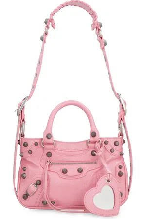 Balenciaga Torebki, Kobieta, Różowy, ONE SIZE, Len, Studded Torebka Skórzana