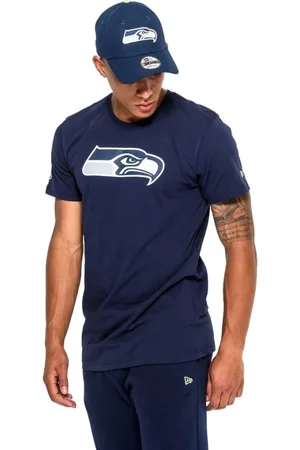 New Era Koszulki, Mężczyzna, Niebieski, M, Koszulka z logo Seattle Seahawks Czarna