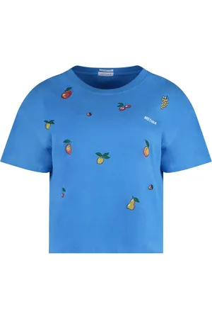 Mother Koszulki, Kobieta, Niebieski, M, Żakardowy T-shirt z bawełny