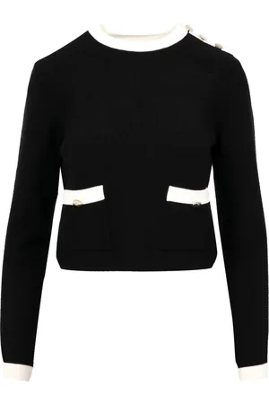 Kaos Swetry, Kobieta, Czarny, S, Sweter z żebrowanym wzorem
