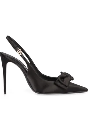 Dolce & Gabbana Buty, Kobieta, Czarny, 40 EU, Jedwabne czółenka z kokardką