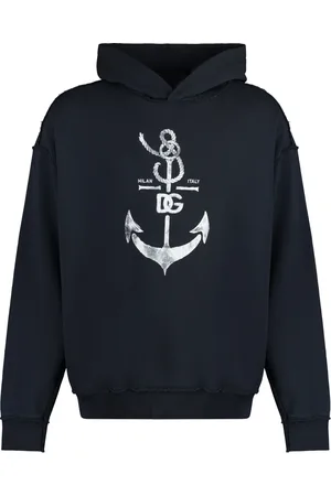 Dolce & Gabbana Bluzy, Mężczyzna, Niebieski, M, Stylowy bawełniany hoodie
