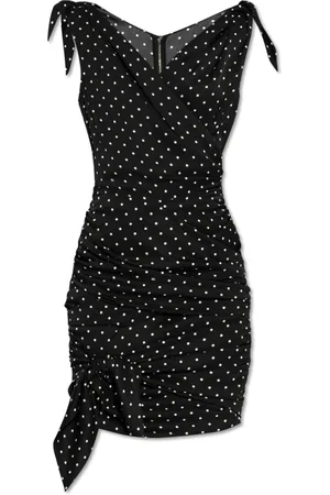 Dolce & Gabbana Sukienki, Kobieta, Czarny, S, Sukiena ze wzorem w kropki