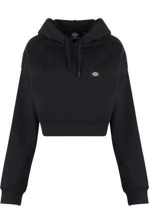 Dickies Bluzy, Kobieta, Czarny, M, Koronkowy Cropped Hoodie w Stylu Oakport