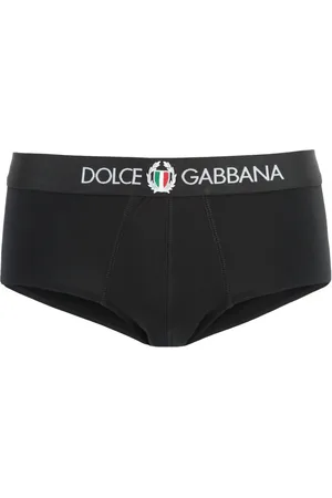 Dolce & Gabbana Bielizna, Mężczyzna, Czarny, M, Logo Elastyczne Bawełniane Slipy