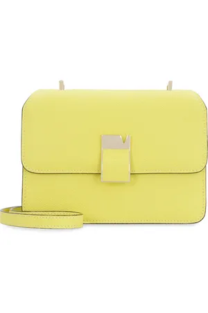 VALEXTRA Torebki, Kobieta, Żółty, ONE SIZE, Mini skórzana torba na ramię