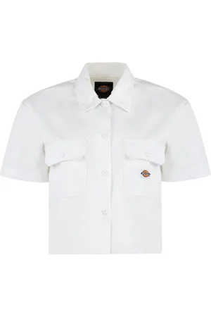 Dickies Bluzki, Kobieta, Biały, XS, Koszula z krótkim rękawem z mieszanki bawełny