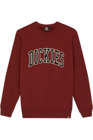 Dickies Bluzy, Mężczyzna, Czerwony, XL, Bawełna, Klasyczny Sweter z Okrągłym Dekoltem