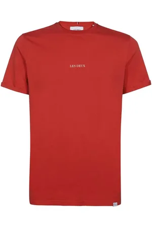 Les Deux Koszulki, Mężczyzna, Czerwony, S, Bawełna, Bawełniany T-shirt z okrągłym dekoltem