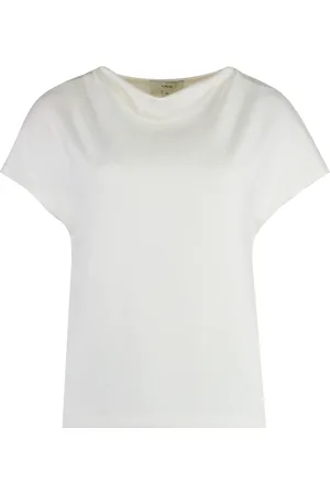 Vince Koszulki, Kobieta, Biały, S, Rayon, Zakryty dekolt Sweter T-shirt