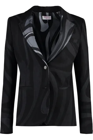 Emilio Pucci Kurtki, Kobieta, Czarny, S, Klasyczny Bawełniany Blezer z Kołnierzem