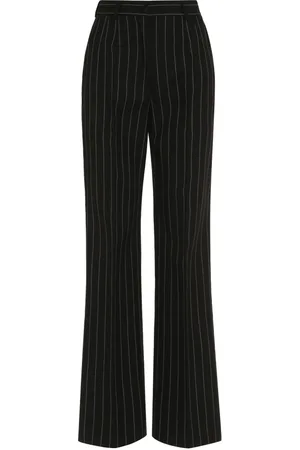Dolce & Gabbana Spodnie, Kobieta, Czarny, S, Pin-striped Wool Trousers
