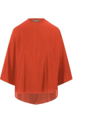 Stella McCartney Bluzki, Kobieta, Pomarańczowy, M, Fosforyzujący pomarańczowy top z peleryną