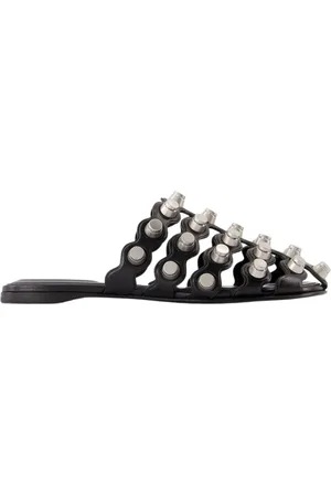 Alexander Wang Buty, Kobieta, Czarny, 38 EU, Czarne skórzane buty na płaskim obcasie