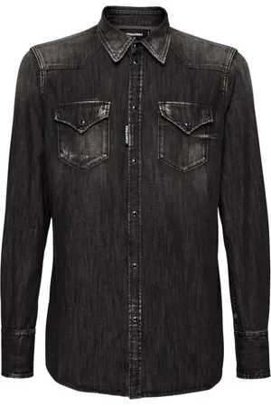 Dsquared2 Koszule, Mężczyzna, Czarny, XL, Bawełna, Stylowa koszula z Camicia 900