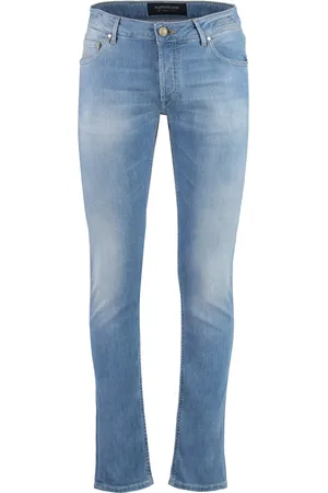 Hand Picked Jeansy, Mężczyzna, Niebieski, W36, Jeansyy Slim Fit z Logoed Label