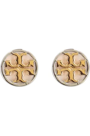 Tory Burch Akcesoria, Kobieta, Żółty, ONE SIZE, Eleganckie kolczyki z logo