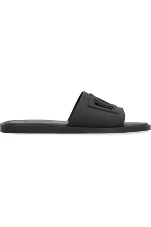 Dolce & Gabbana Buty, Mężczyzna, Czarny, 40 EU, Gumowe klapki z wycięciami