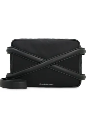 Alexander McQueen Torebki, Mężczyzna, Czarny, ONE SIZE, Nylon, Torba kurierska skórzana i nylonowa