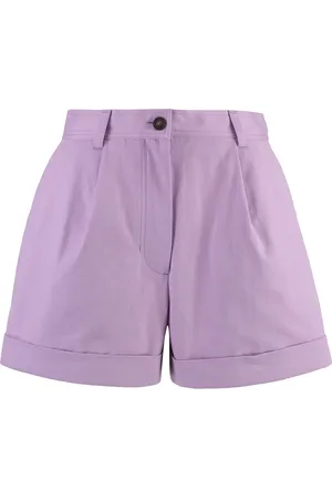 Maison Kitsuné Szorty, Kobieta, Fioletowy, S, Bawełna, Bawełniane szorty z podwiniętymi mankietami