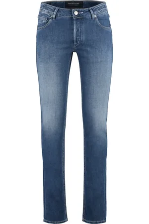 Hand Picked Jeansy, Mężczyzna, Niebieski, W35, Slim Fit Distressed Jeansy