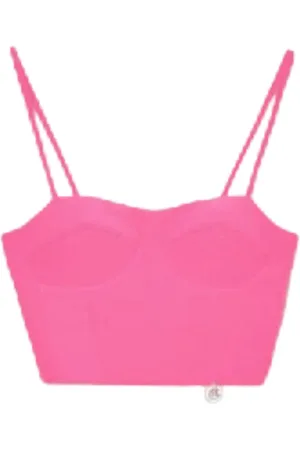 Cycle Koszulki, Kobieta, Różowy, M, Różowy Top Bustier z Metalowym Logo