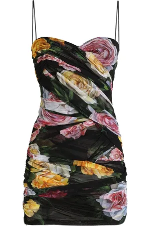 Dolce & Gabbana Sukienki, Kobieta, Wielobarwność, S, Czarne Sukienki Gorsetowe z Zapięciem na Zamek