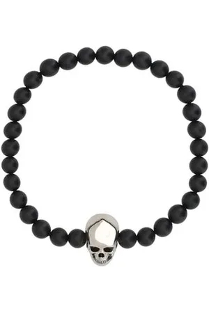 Alexander McQueen Akcesoria, Mężczyzna, Czarny, ONE SIZE, Bransoletka ze Szkieletem, Design Rozciągliwy, Detal 3D