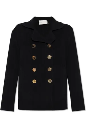 Tory Burch Płaszcze, Kobieta, Czarny, S, Wełna, Krótki Płaszcz