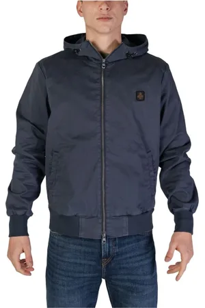 RefrigiWear Kurtki, Mężczyzna, Niebieski, S, Niebieska Bawełniana Kurtka Kolekcja Jesień/Zima