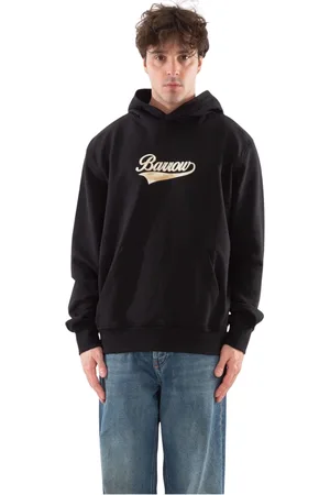 BARROW Bluzy, Mężczyzna, Czarny, S, Bear Back Print Hoodie