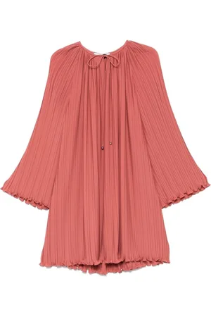 Lanvin Sukienki, Kobieta, Różowy, M, Brzoskwiniowa Sukienka z Falbankami