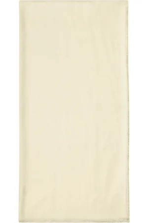 Elisabetta Franchi Akcesoria, Kobieta, Beżowy, ONE SIZE, Żółty szal pashmina z frędzlami