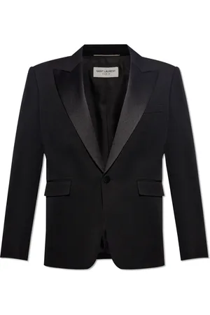 Saint Laurent Kurtki, Mężczyzna, Czarny, 3XL, Bawełna, Wełniana marynarka