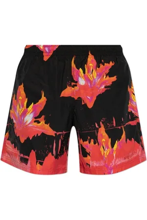 Alexander McQueen Stroje kąpielowe, Mężczyzna, Wielobarwność, S, Czarno-czerwony strój kąpielowy Ss 25