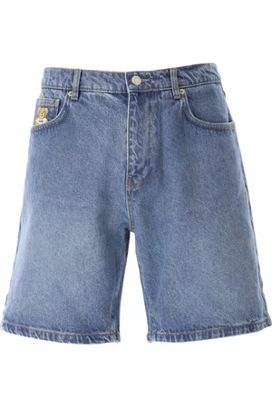 Moschino Szorty, Mężczyzna, Niebieski, S, Denim, Denim Teddy Bear Bermuda Shorts