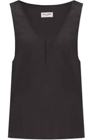 Saint Laurent Koszulki, Kobieta, Szary, XS, Jedwabny top