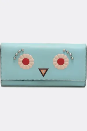 Fendi Pre-owned, Kobieta, Niebieski, ONE SIZE, Pre-owned skórzane portfele