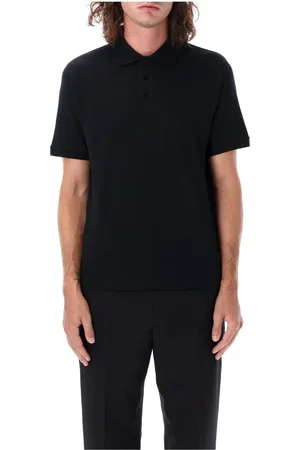 Saint Laurent Koszulki, Mężczyzna, Czarny, M, Bawełna, Czarna Koszulka Polo Piquet