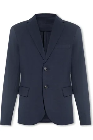 Emporio Armani Kurtki, Mężczyzna, Niebieski, L, Jednorzędowa marynarka z kapturem