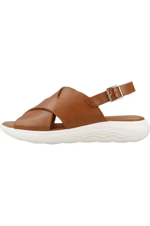 Geox Buty, Kobieta, brązowy, 39 EU, Stylowe płaskie sandały dla kobiet