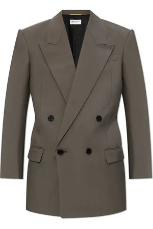 Saint Laurent Kurtki, Kobieta, Szary, L, Wełna, Dwurzędowa marynarka