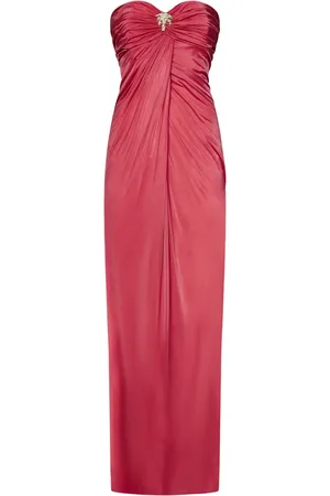Zuhair Murad Sukienki, Kobieta, Czerwony, M, Sukienka bez ramiączek z dekoltem typu sweetheart i drapowaniem