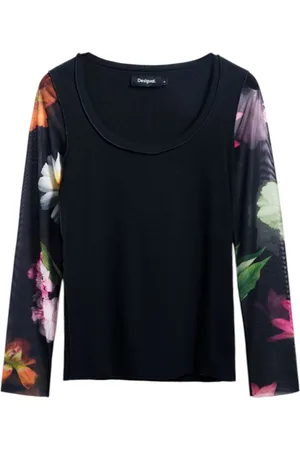Desigual Koszulki, Kobieta, Czarny, L, Długi Rękaw T-shirt Wiosna/Lato Kolekcja