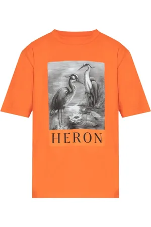 Heron Preston Koszulki, Mężczyzna, Pomarańczowy, M, Bawełna, T-shirt z nadrukiem