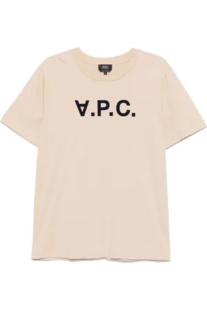 A.P.C. Koszulki, Mężczyzna, Różowy, L, Koszulka z aksamitu z logo