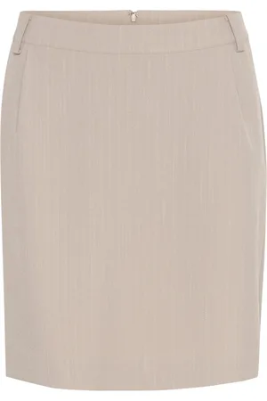 Cream Spódnice, Kobieta, Beżowy, XS, Elegancka Spódnica w Paski
