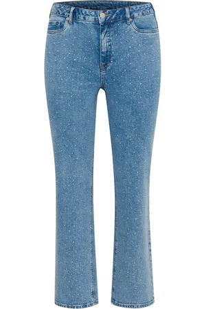 Kaffe Jeansy, Kobieta, Niebieski, 2XL, Jeansyy z detalami similisten
