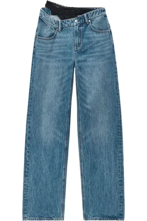 Alexander Wang Jeansy, Kobieta, Niebieski, W25, Niebieskie Jeansyy z Koronkowymi Szczegółami